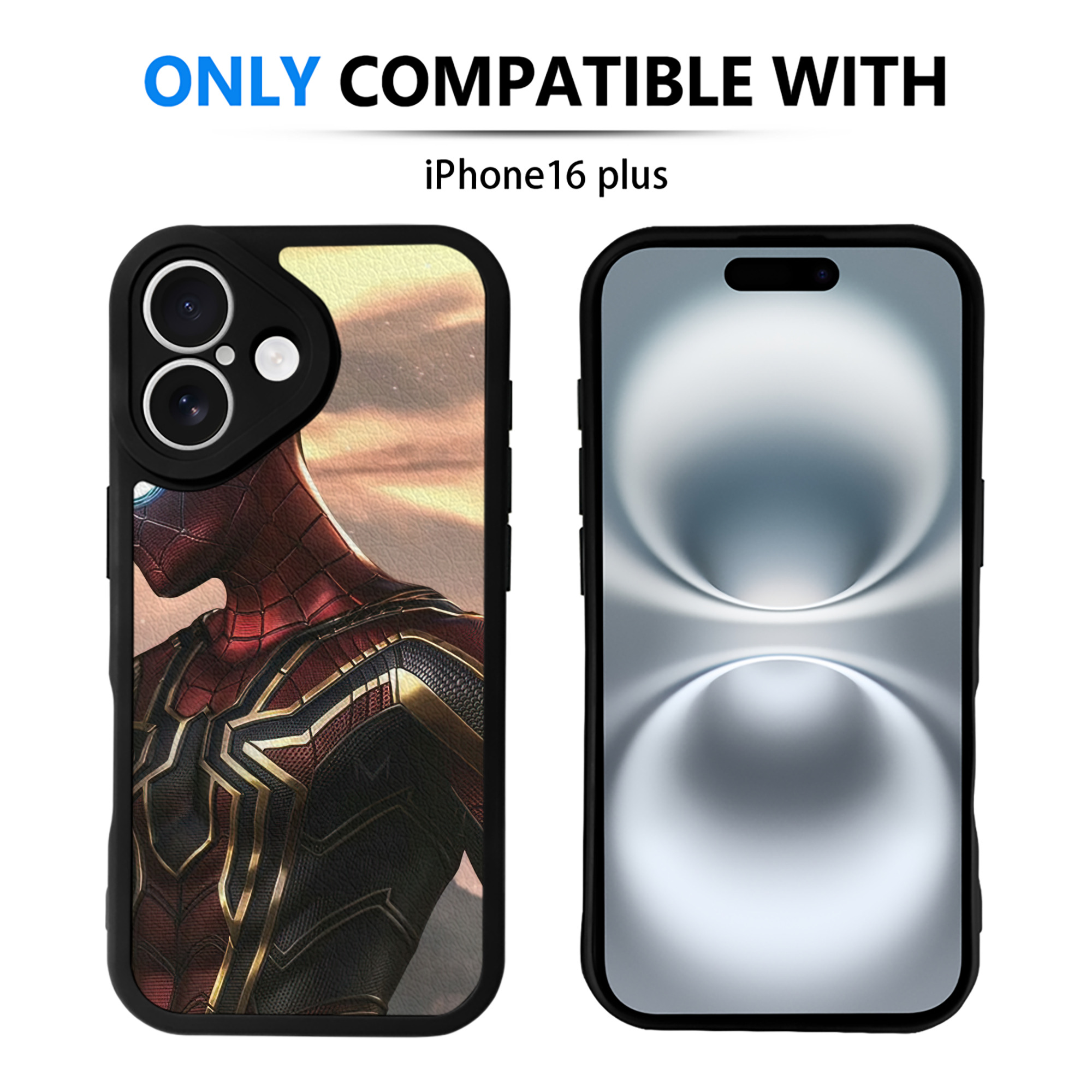 （画像用） Spider Man スパイダーマン 【iPhone 16シリーズ対応】シリコンスマホケース（レザー調） 材質：シリコン
